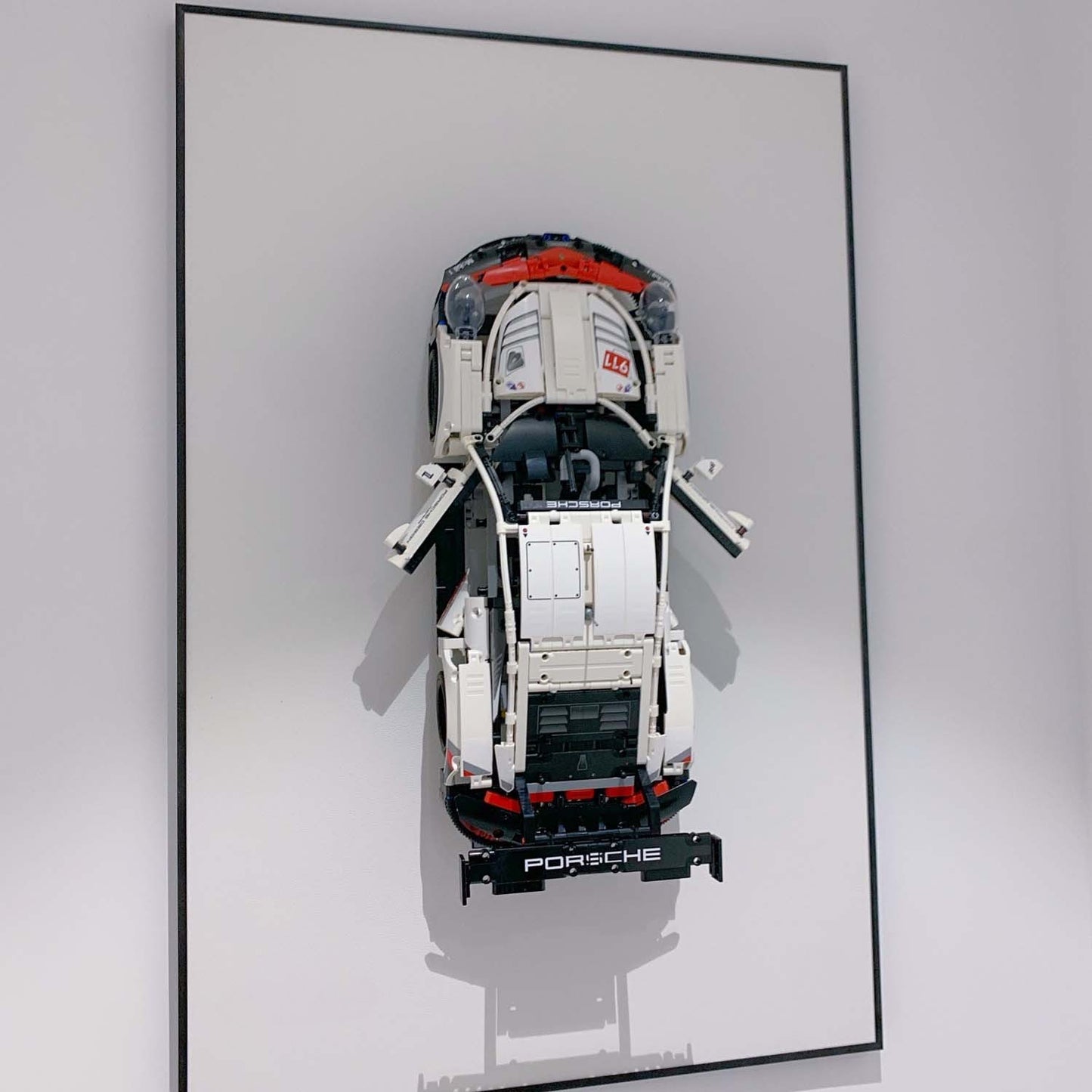 Classic Leather Wall Mount Display for LEGO® Technic™ Peugeot Le Mans Hybrid Hypercar 42156