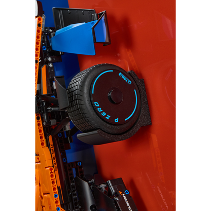 Acrylic Top-Speed Wall Mount Display for LEGO® Technic™ McLaren Orange V2