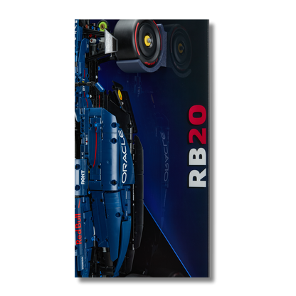 Acrylic Slim Wall Mount Display for LEGO® Technic™  Red Bull Racing RB20 F1 42206