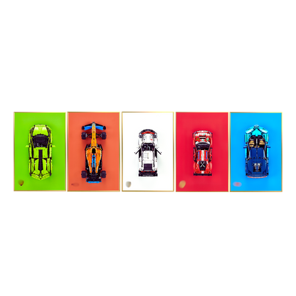 Classic Leather Wall Mount Display for LEGO® Technic™ Ferrari Red