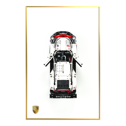 Classic Leather Wall Mount Display for LEGO® Technic™ Porsche White