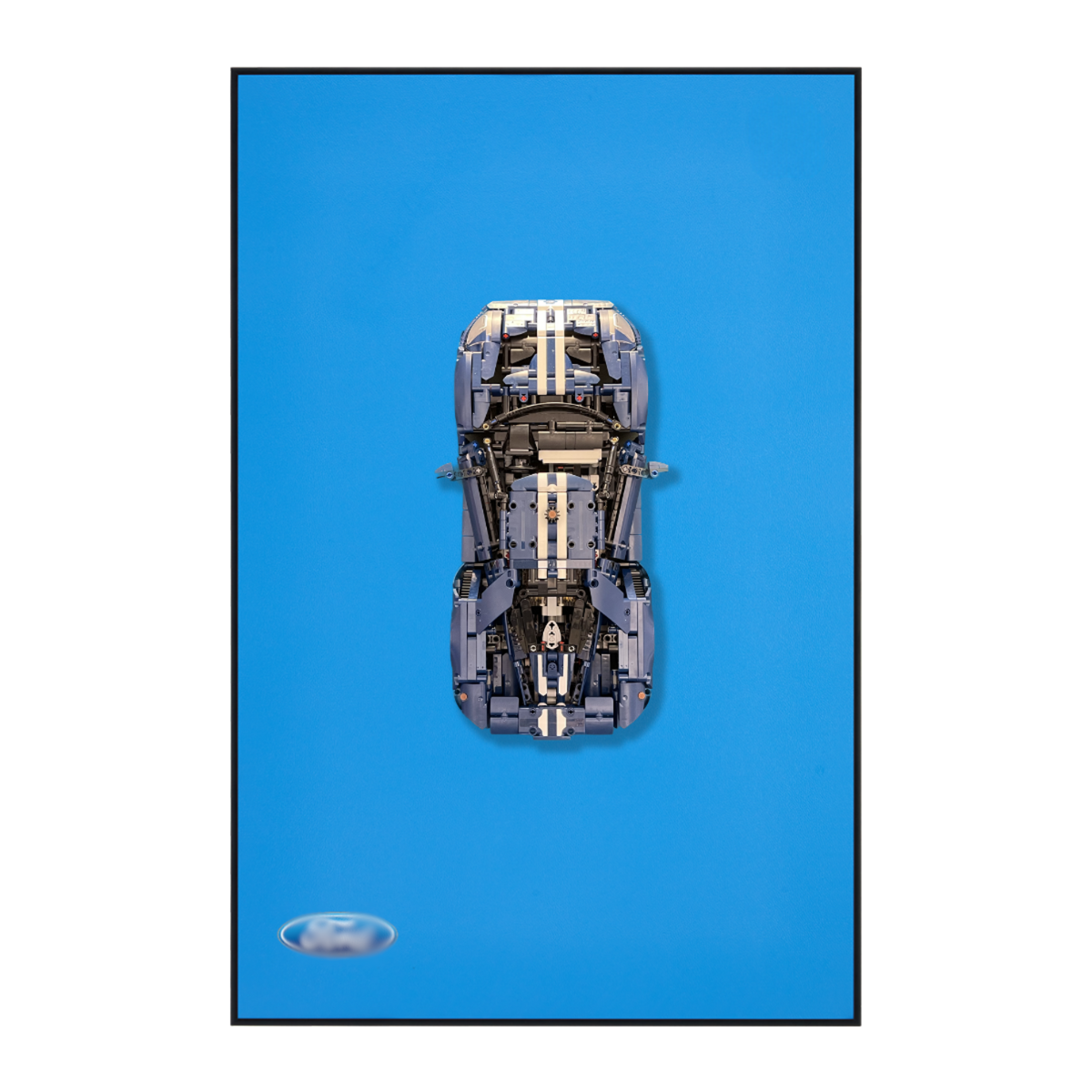 Classic Leather Wall Mount Display for LEGO® Technic™ Blue - 2022 Ford GT 42154