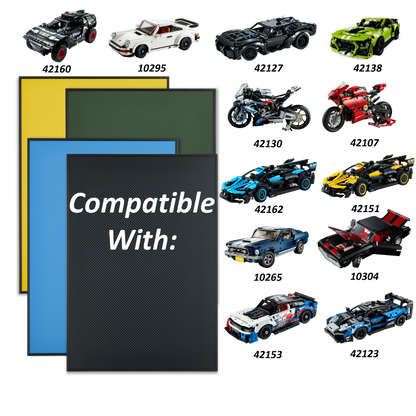 Classic Leather Wall Mount Display for Compact LEGO® Technic™ Bugatti Blue