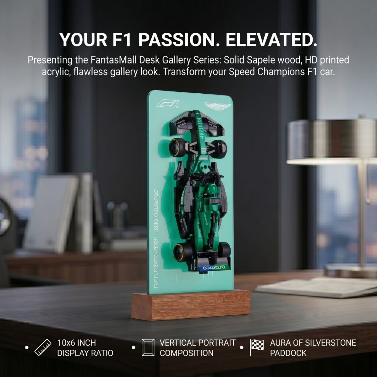 FantasMall Desk Gallery Vertical Display Stand for LEGO Speed Champions F1 Cars