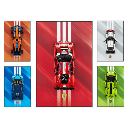 Acrylic Top-Speed Wall Mount Display for LEGO® Technic™ PEUGEOT Le Mans