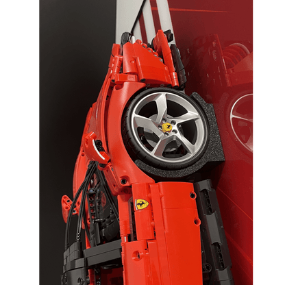 Classic Leather Wall Mount Display for LEGO® Technic™ Ferrari Red