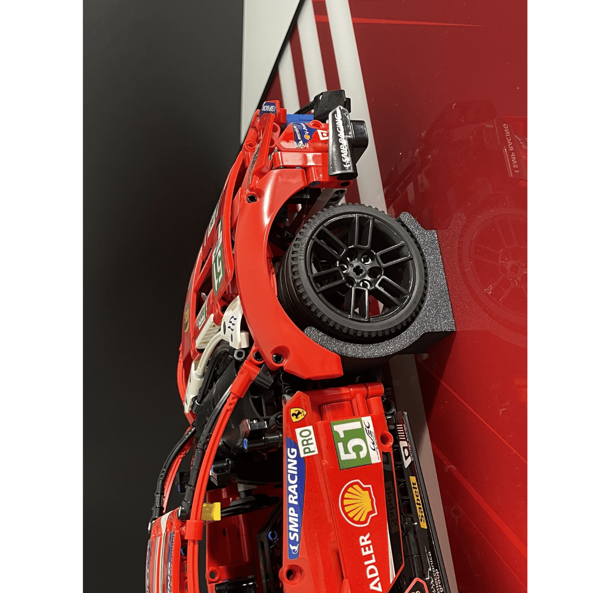 Acrylic Top-Speed Wall Mount Display for LEGO® Technic™ Ferrari Red