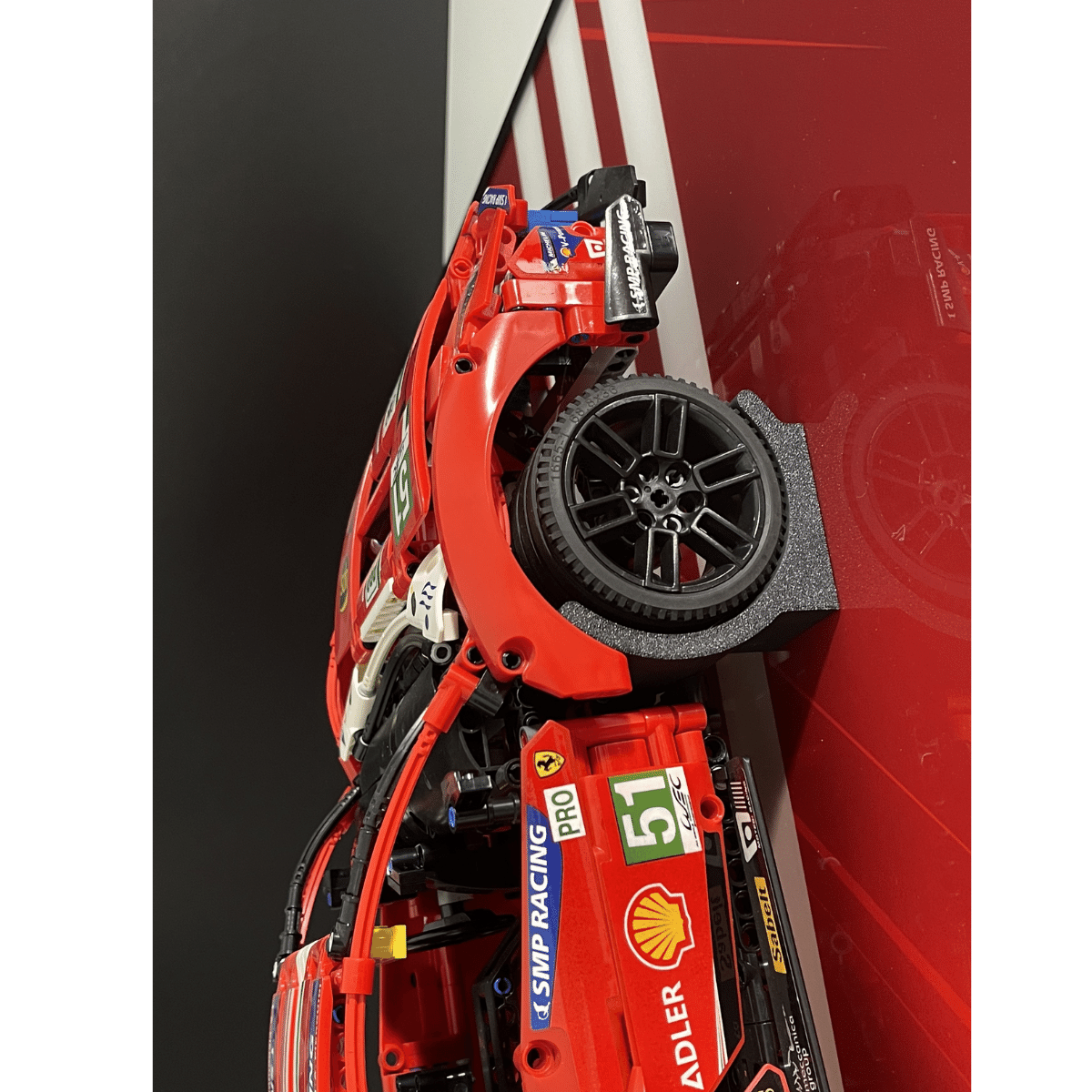 Classic Leather Wall Mount Display for LEGO® Technic™ Ferrari Red