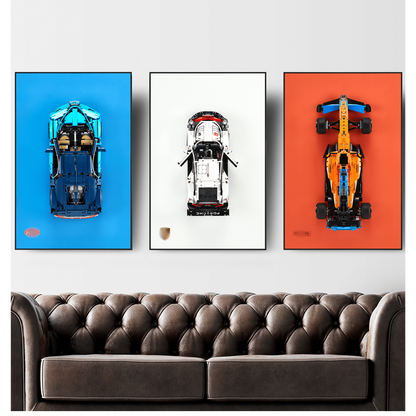 Classic Leather Wall Mount Display for LEGO® Technic™ Mclaren Orange