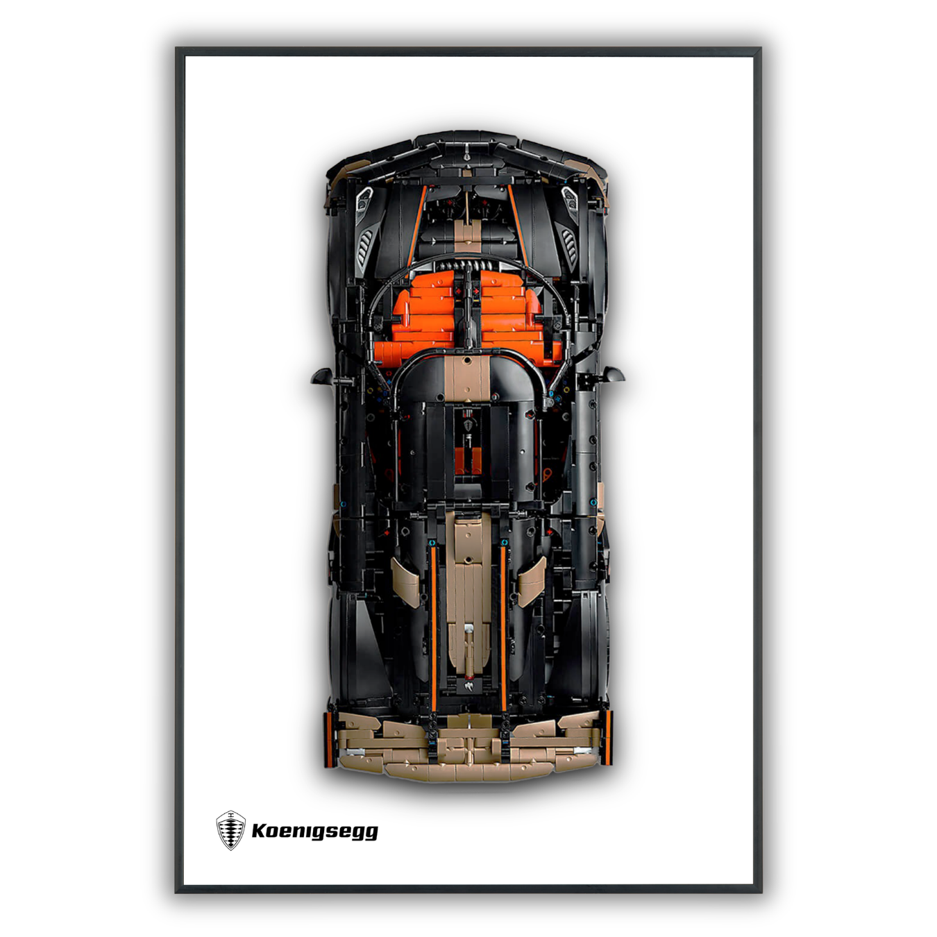 Classic Leather Wall Mount Display for LEGO® Technic™ White Koenigsegg Sadair's Spear Megacar 42232