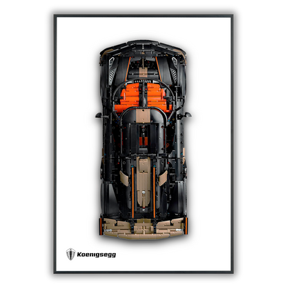 Classic Leather Wall Mount Display for LEGO® Technic™ White Koenigsegg Sadair's Spear Megacar 42232