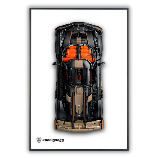 Classic Leather Wall Mount Display for LEGO® Technic™ White Koenigsegg Sadair's Spear Megacar 42232