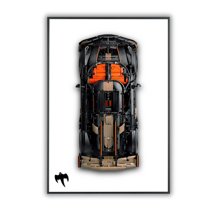 Classic Leather Wall Mount Display for LEGO® Technic™ White Koenigsegg Sadair's Spear Megacar 42232