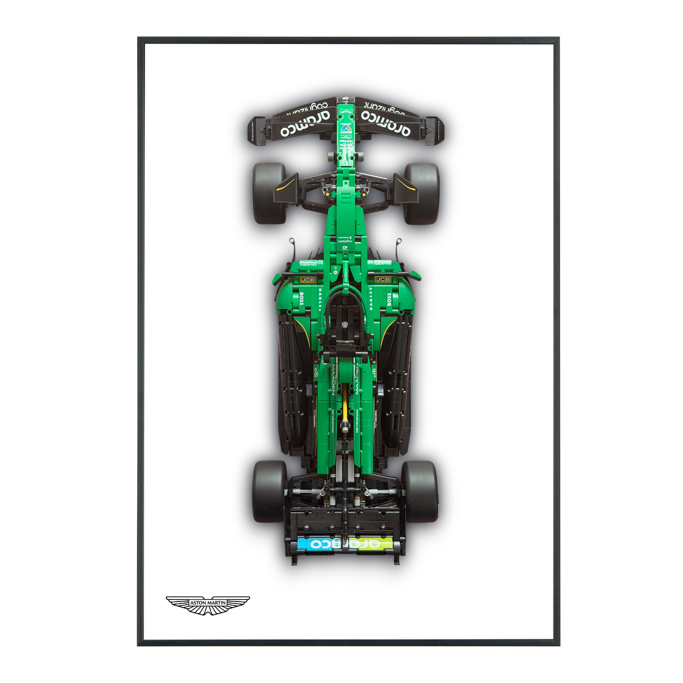 White Leather Wall Mount Display for LEGO Aston Martin Aramco AMR25 F1 42240