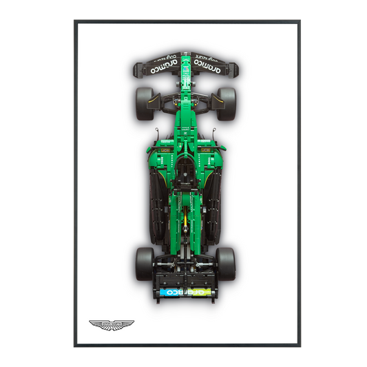 White Leather Wall Mount Display for LEGO Aston Martin Aramco AMR25 F1 42240