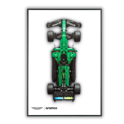 White Leather Wall Mount Display for LEGO Aston Martin Aramco AMR25 F1 42240