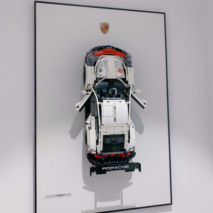 Classic Leather Wall Mount Display for LEGO® Technic™ Porsche White