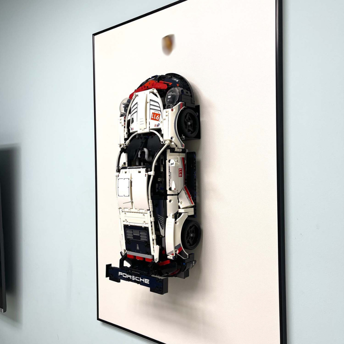 Classic Leather Wall Mount Display for LEGO® Technic™ Porsche White