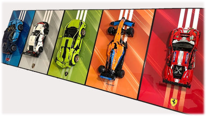 Acrylic Top-Speed Wall Mount Display for LEGO® Technic™ Lambo Green