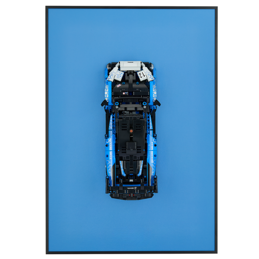 Classic Leather Wall Mount Display for Compact LEGO® Technic™ Bugatti Blue