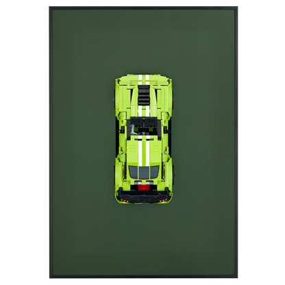 Classic Leather Wall Mount Display for Compact LEGO® Technic™ Mustang Green