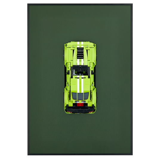 Classic Leather Wall Mount Display for Compact LEGO® Technic™ Mustang Green