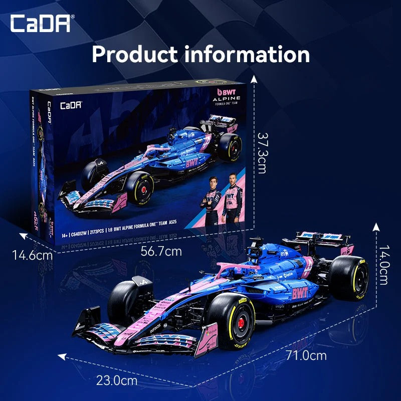 CaDA 1:8 Scale Alpine A525 Formula 1 Car Building Set 2173PCS C64012W