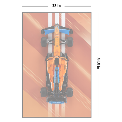 Acrylic Top-Speed Wall Mount Display for LEGO® Technic™ McLaren/Porsche Orange