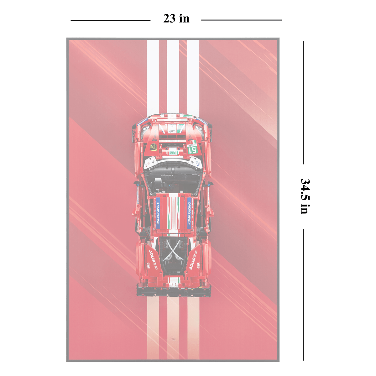 Acrylic Top-Speed Wall Mount Display for LEGO® Technic™ Ferrari Red