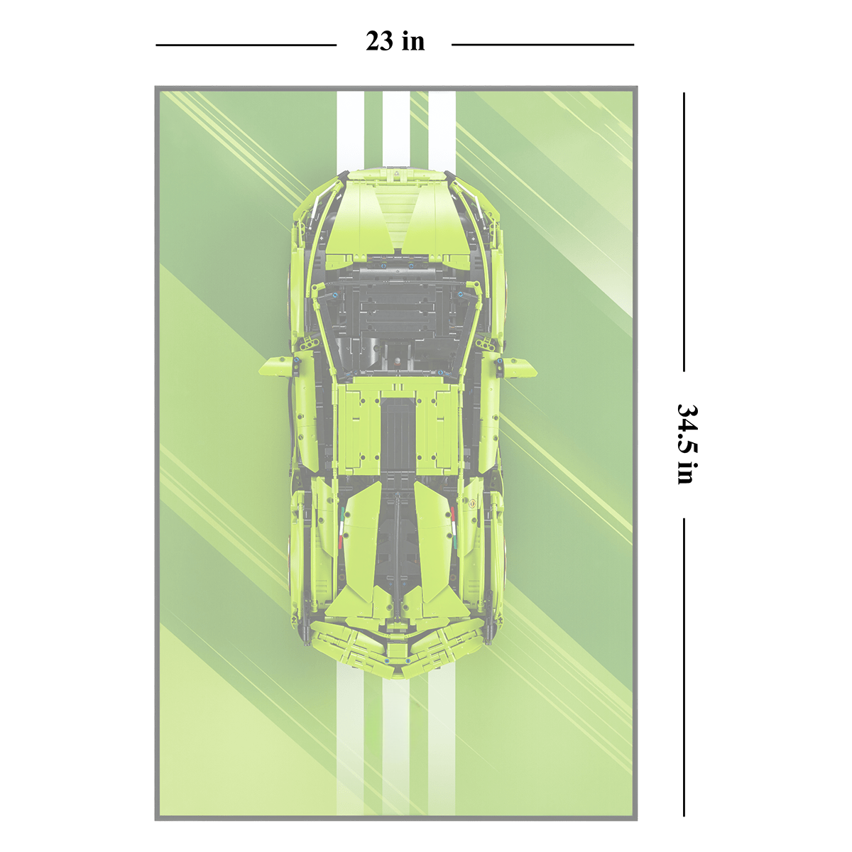 Acrylic Top-Speed Wall Mount Display for LEGO® Technic™ Lambo Green