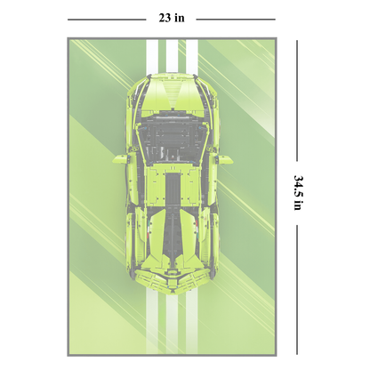 Acrylic Top-Speed Wall Mount Display for LEGO® Technic™ Lambo Green