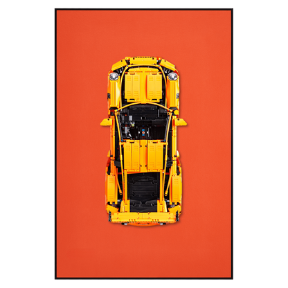 Classic Leather Wall Mount Display for LEGO® Technic™ Mclaren Orange