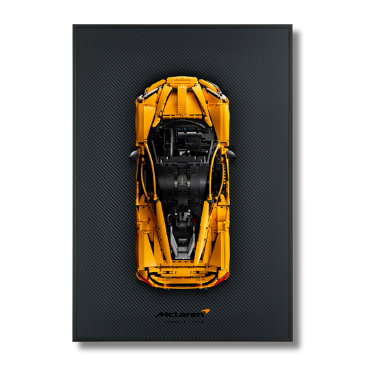 Acrylic Carbon Fiber Black Wall Mount Display Frame for LEGO McLaren P1 42172