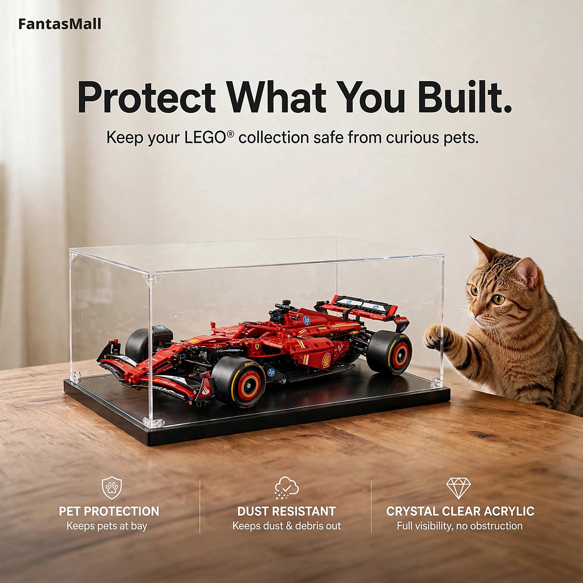 Acrylic Display Case for LEGO® McLaren Formula 1™ Race Car 42141