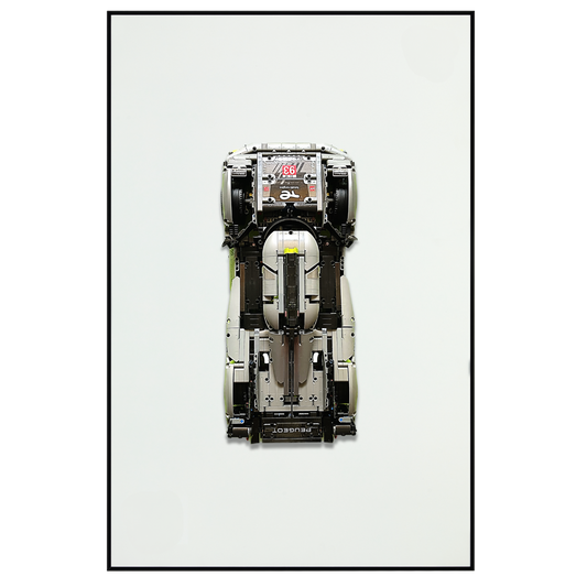 Classic Leather Wall Mount Display for LEGO® Technic™ Peugeot Le Mans Hybrid Hypercar 42156
