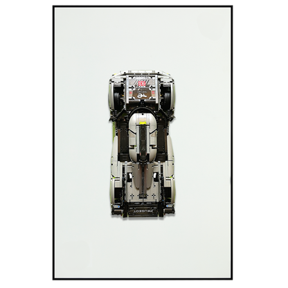 Classic Leather Wall Mount Display for LEGO® Technic™ Peugeot Le Mans Hybrid Hypercar 42156
