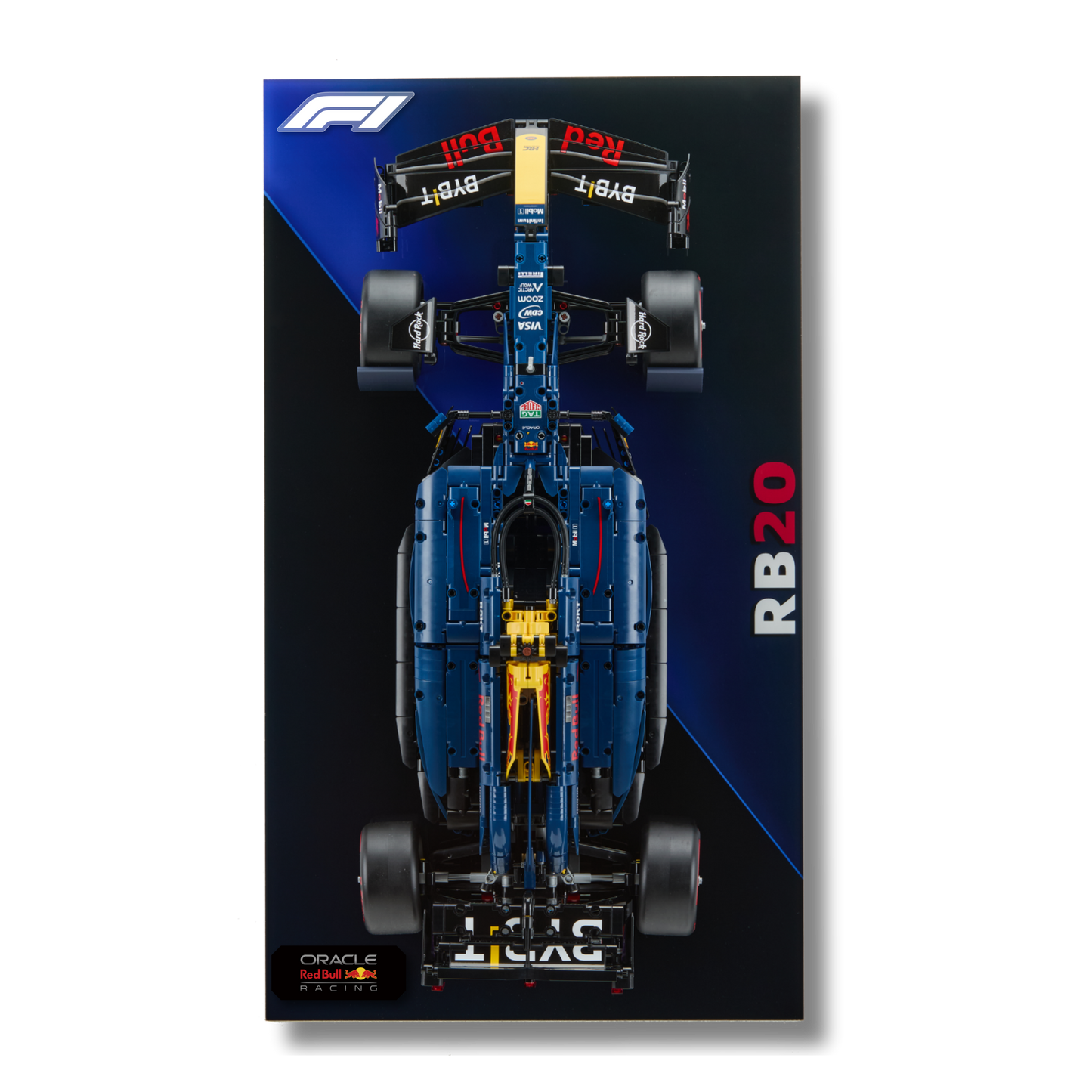 Acrylic Slim Wall Mount Display for LEGO Technic  Red Bull Racing RB20 F1 42206