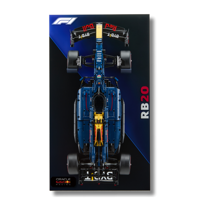 Acrylic Slim Wall Mount Display for LEGO Technic  Red Bull Racing RB20 F1 42206