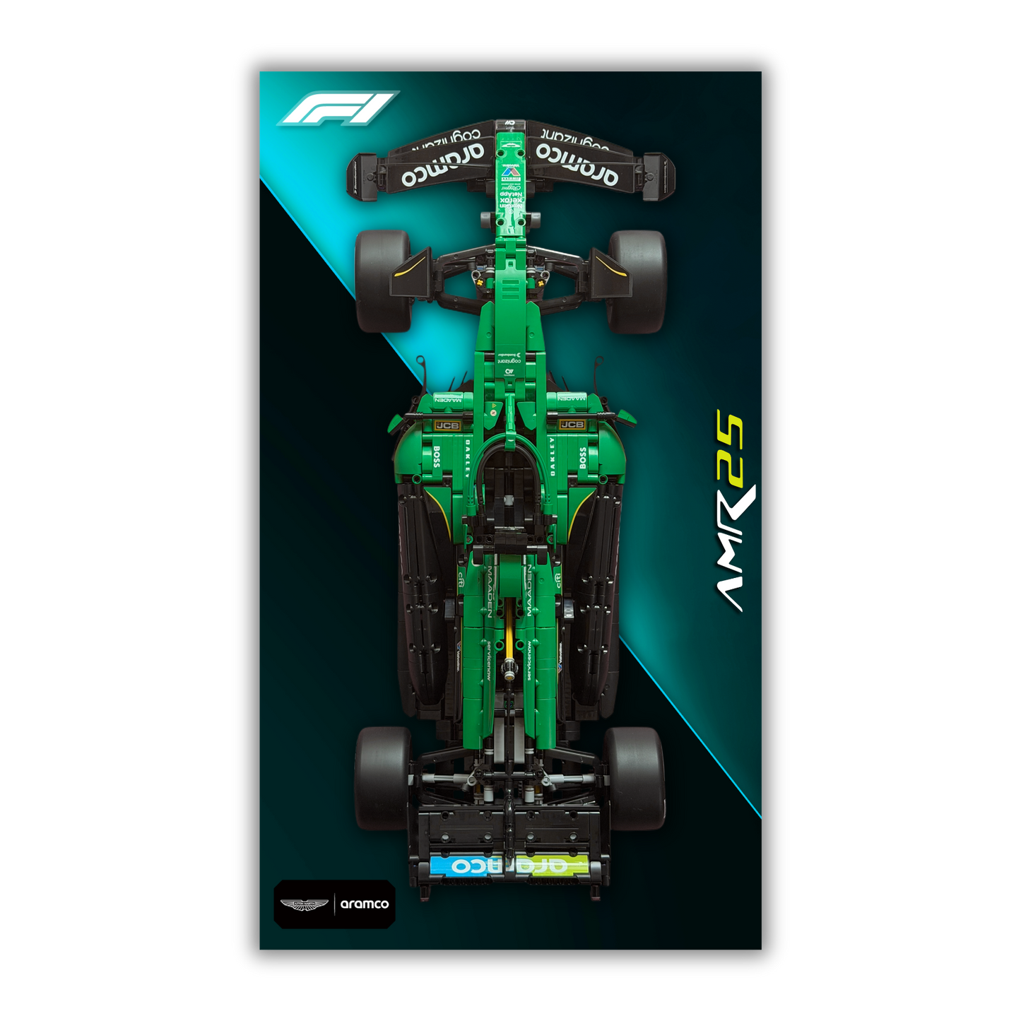 Acrylic Slim Wall Mount Display for LEGO Aston Martin Aramco AMR25 F1 42240