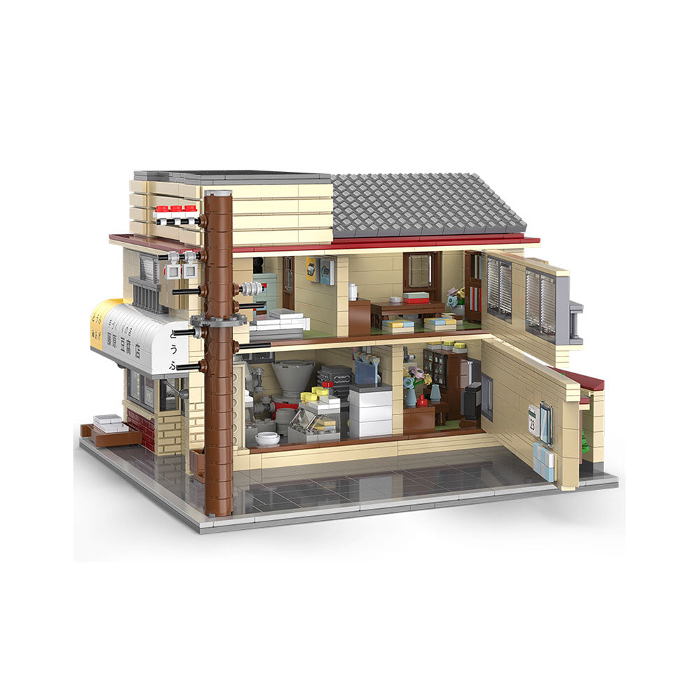 Cada Anime Initial D Tofu Shop House Model Building Blocks City Japanese Racing Car Parking Lot Bricks Toys Kid Gifts With LED - LEPIN LEPIN Store